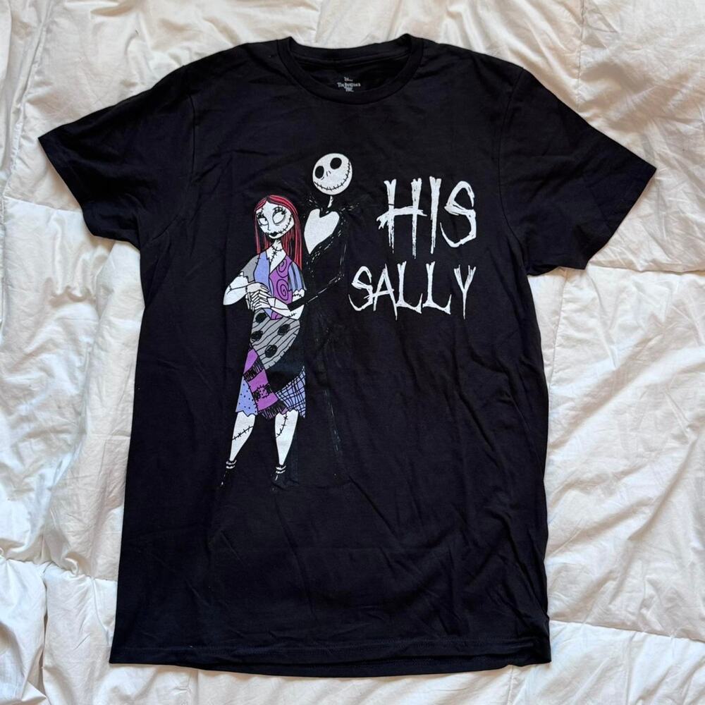 Nightmare before christmas graphic tee sz med his Sally Jack skellington emo
